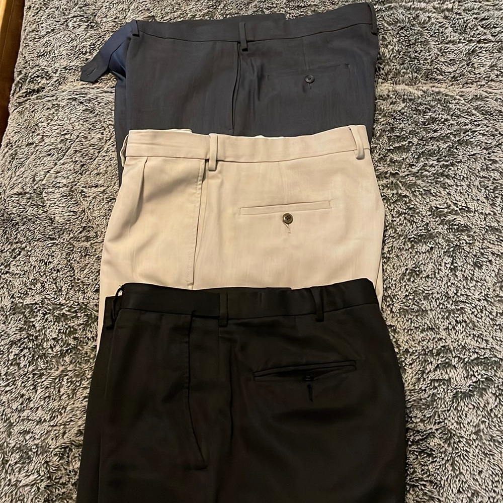 Lot of 3 pair Haggar dress pants 38x30